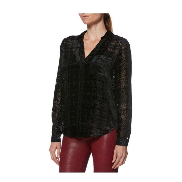 Paige Linara Burnout Velvet Top Size XS NWT - Picture 1 of 7